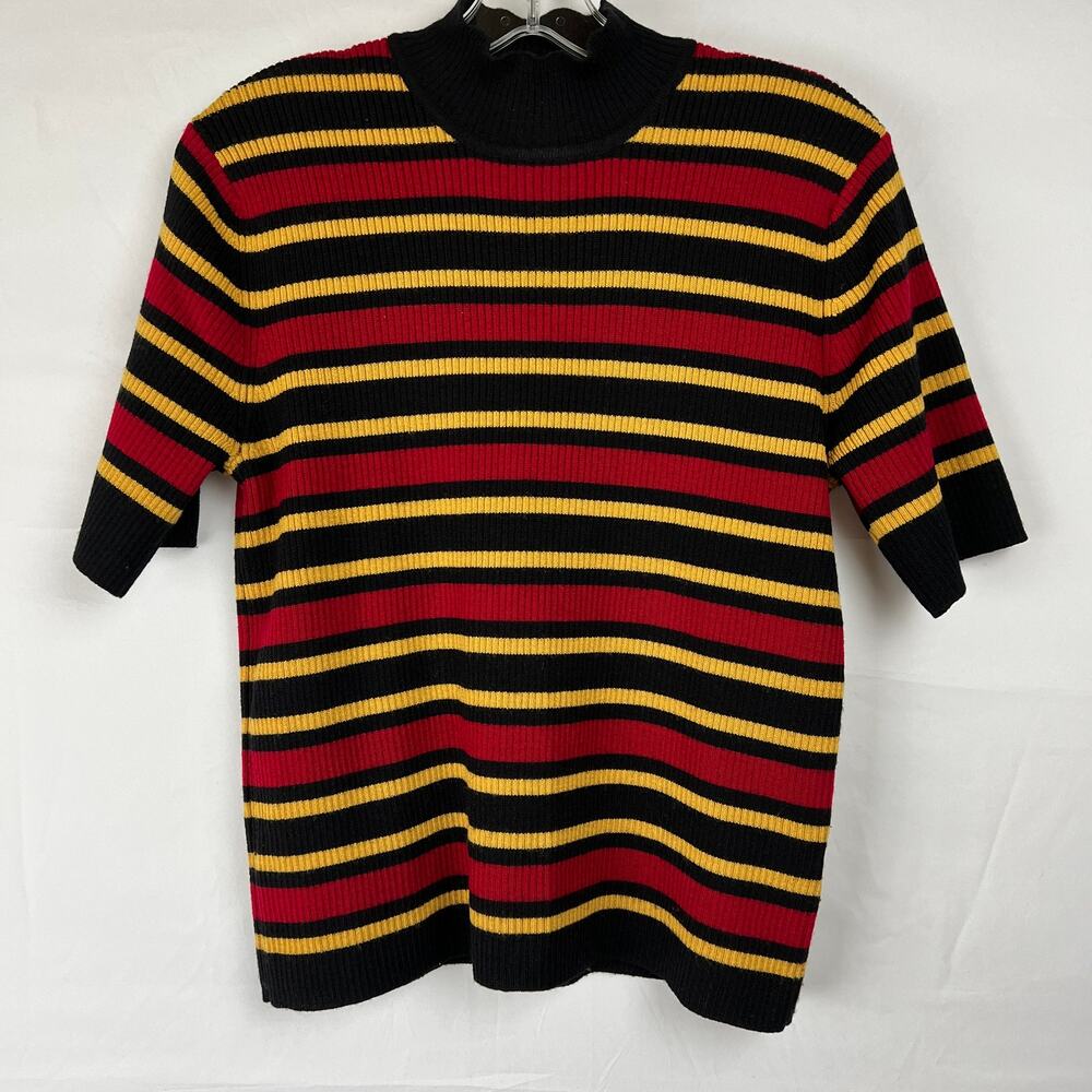 Kasper & Company A S L sweater Women’s Sz M short sleeve Red Black